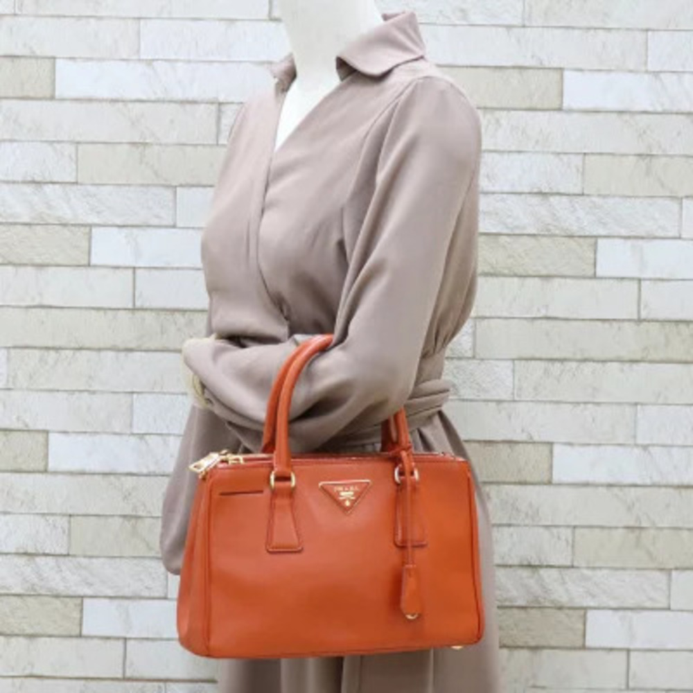 Prada Galleria handbag orange Saffiano Lux leather - Picture 2 of 8